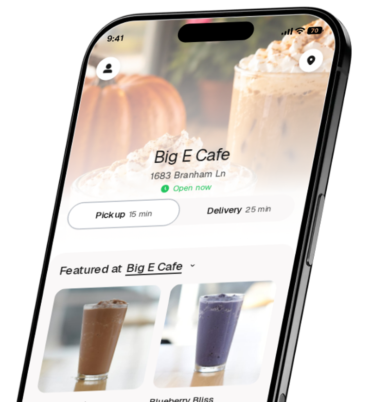 Big E Cafe app preview